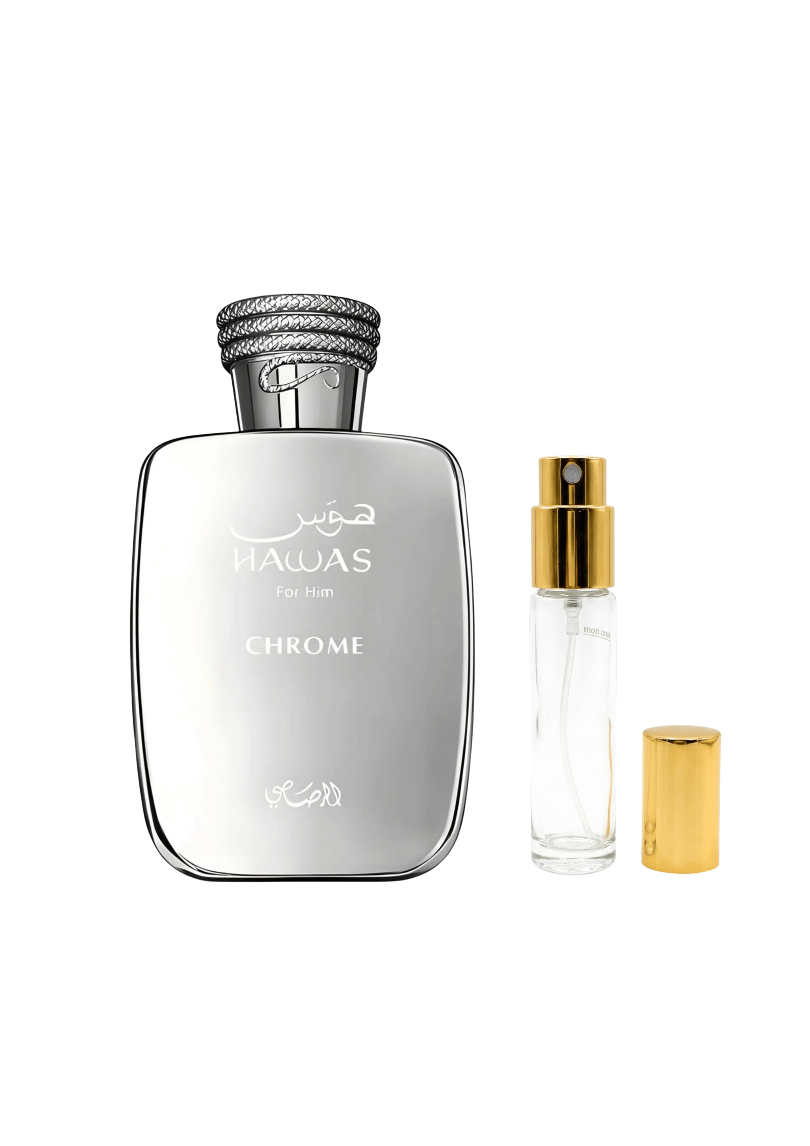Rasasi Hawas Chrome decant, original fragrance sample | Luxe Testers
