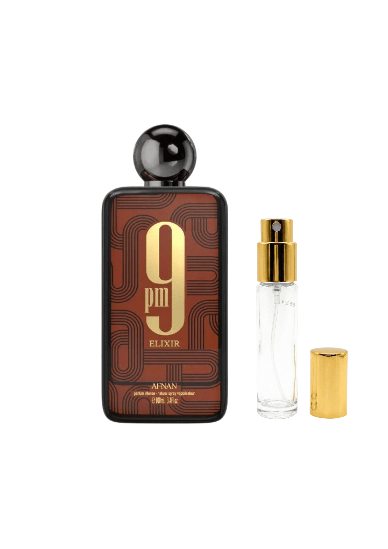 Afnan 9PM Elixir decant, original fragrance sample | Luxe Testers